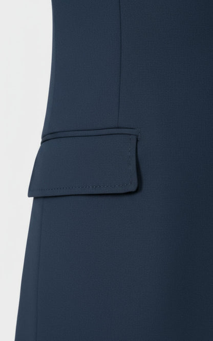 Mens Business Formal Navy Wool Custom Suits Set