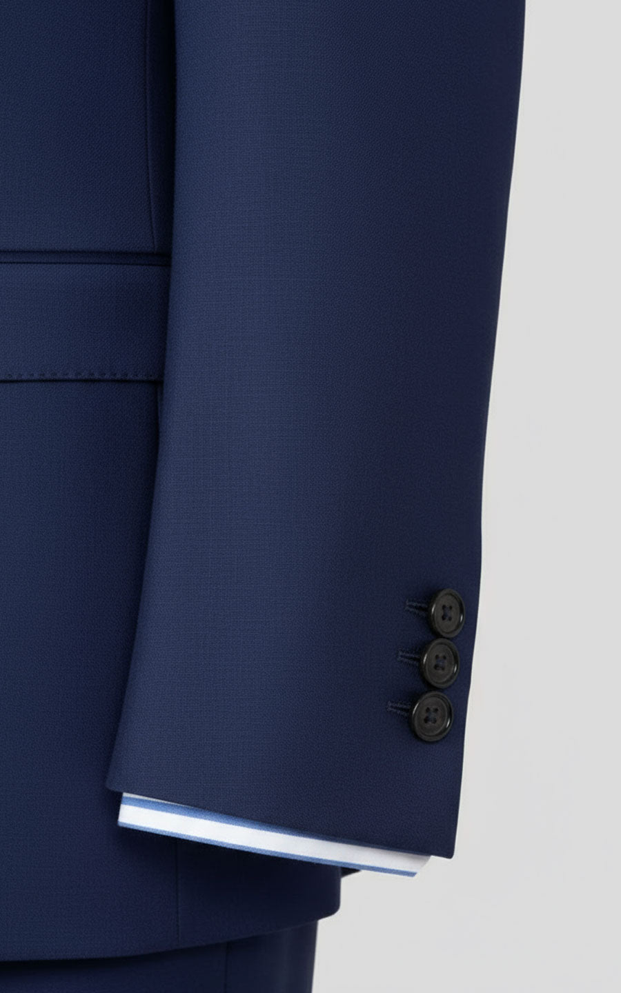 Custom Fit Navy Wool Suit Men Business Formal Set