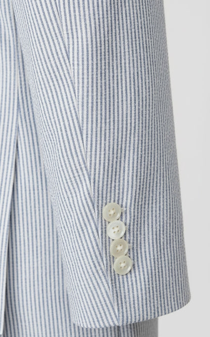 Men Custom Gray Striped Casual Suit Set