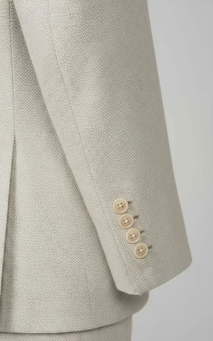 Tailored Mens Light Beige Linen Suit Bespoke Casual Wear Blazers