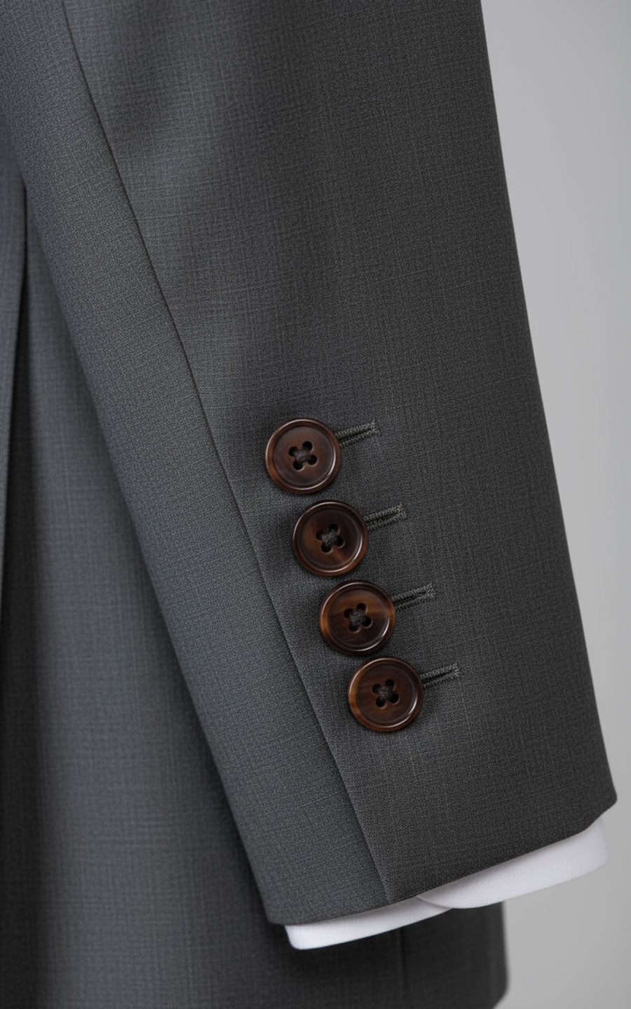 Custom Mens Suit Grey Twill Business Formal Tailored
