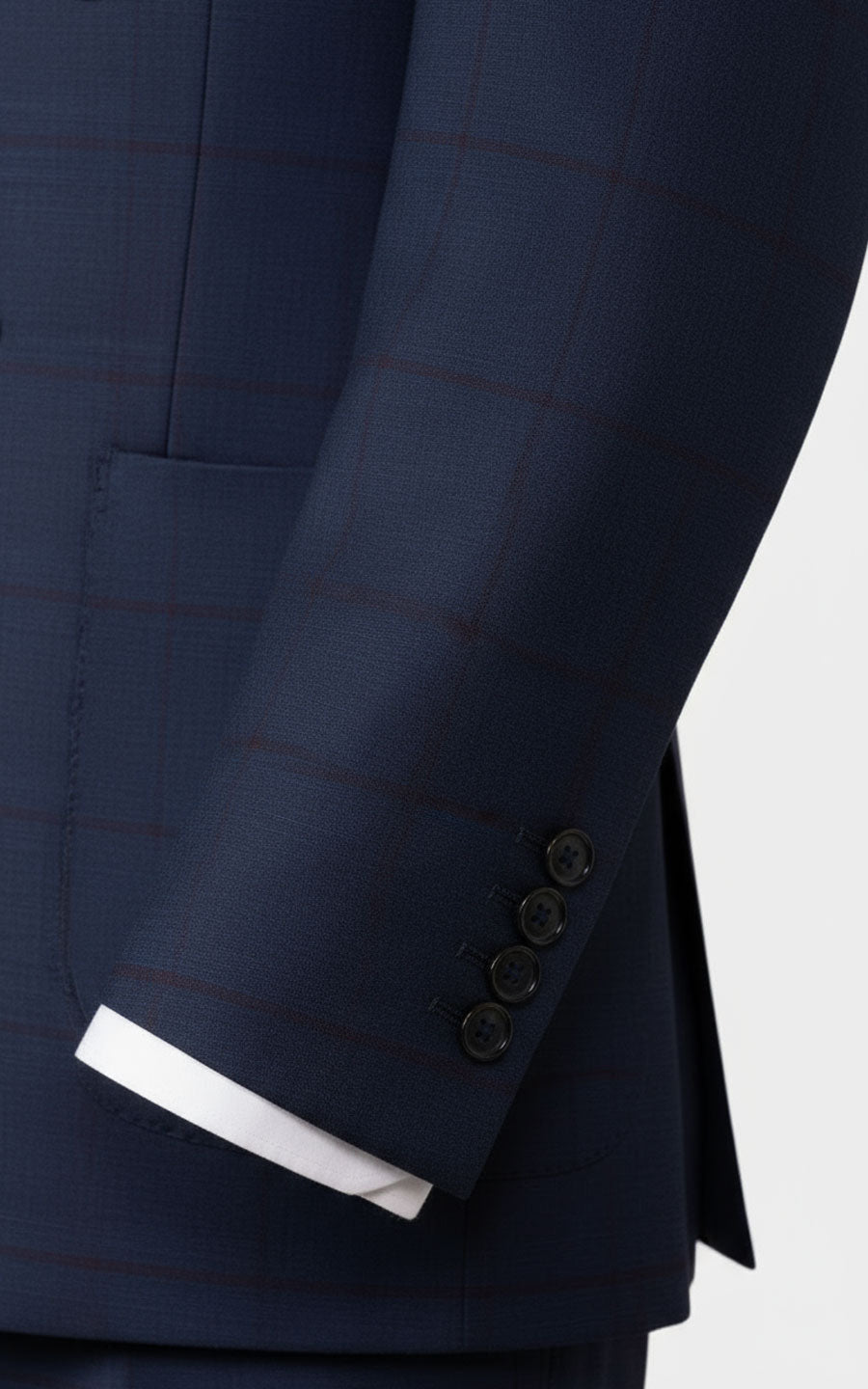 Mens Bespoke Navy Plaid Online Custom Suit Formal Wear