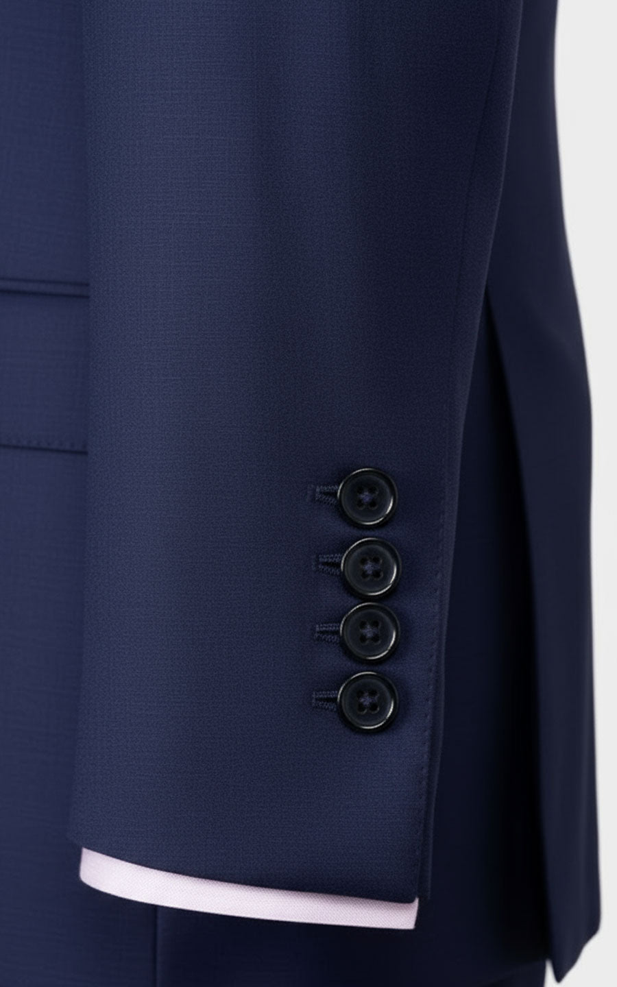 Fit Business Formal Tailored Dark Blue Custom Suit Set Men