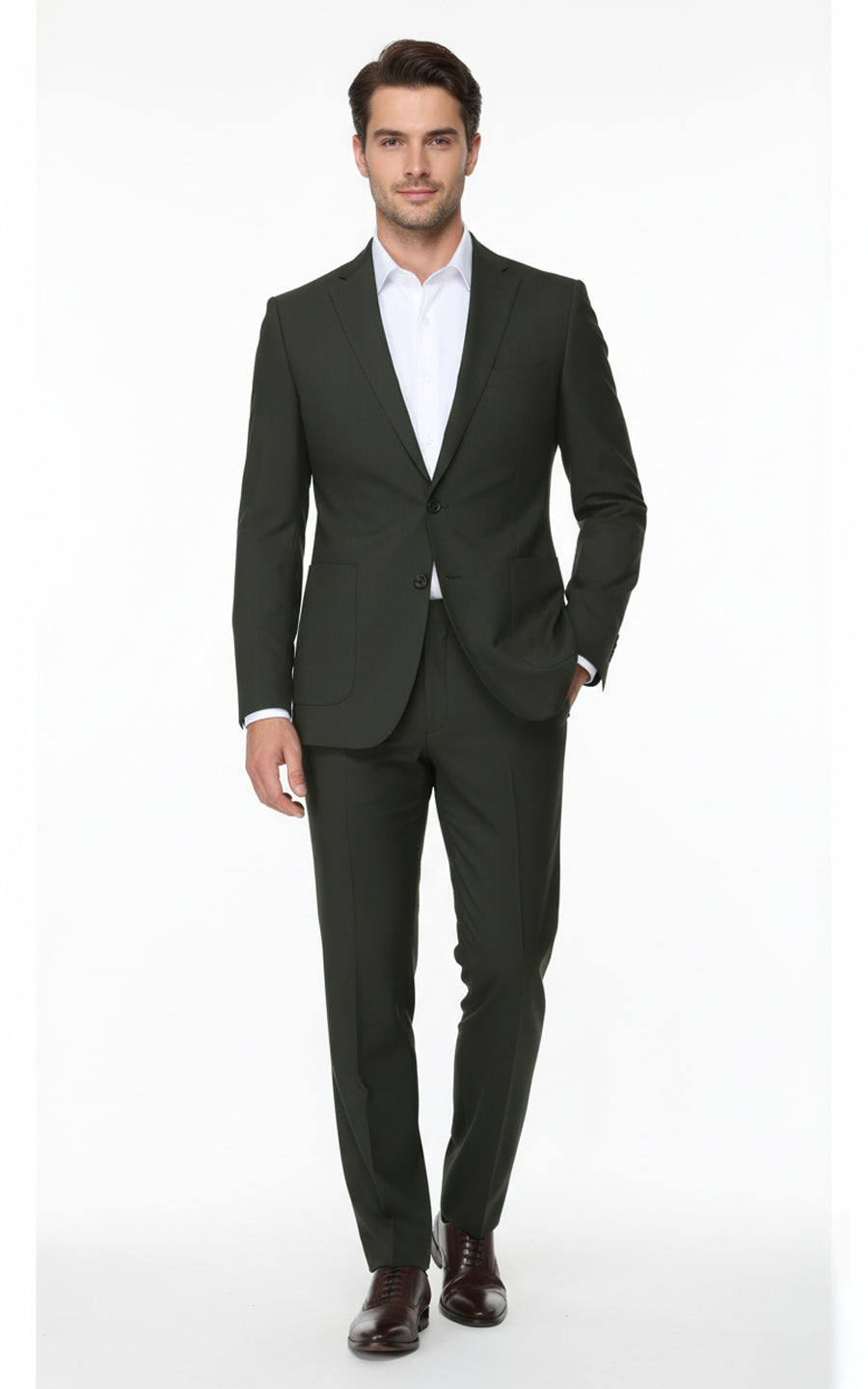Custom Dark Green Suit Men Business Tailored Two Piece