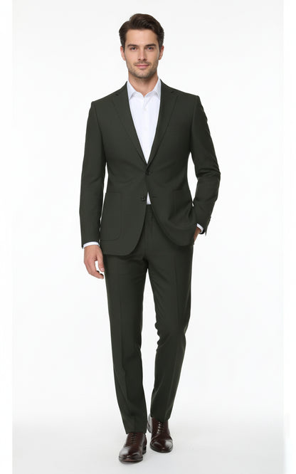 Custom Dark Green Suit Men Business Tailored Two Piece