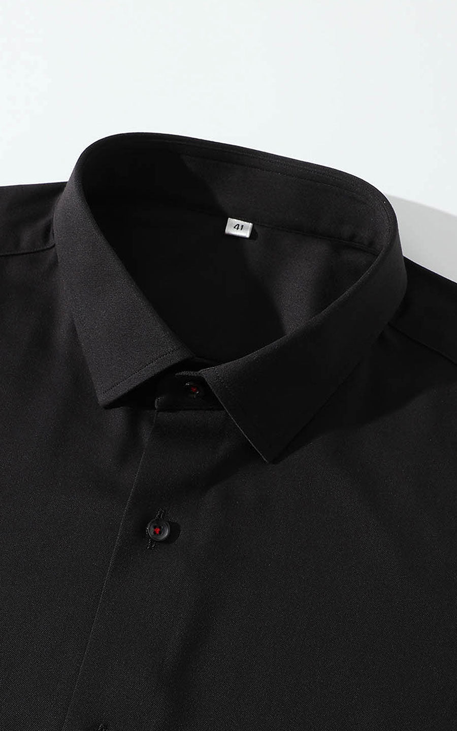 Men's black dress shirt front - tailored fit casual