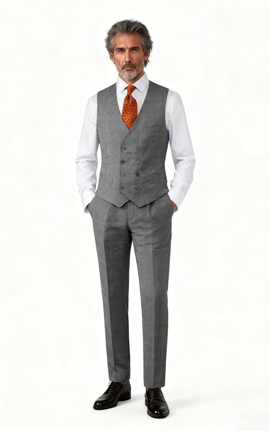 Premium Grey Wool Vest Custom Tailored Online