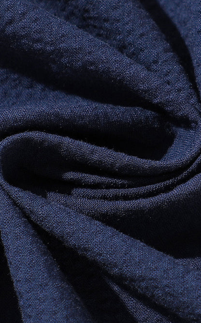 Premium Fabric Detail - Dark Blue Men's Dress Shirt