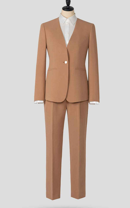 Women's Camel Two-Piece Suit Set