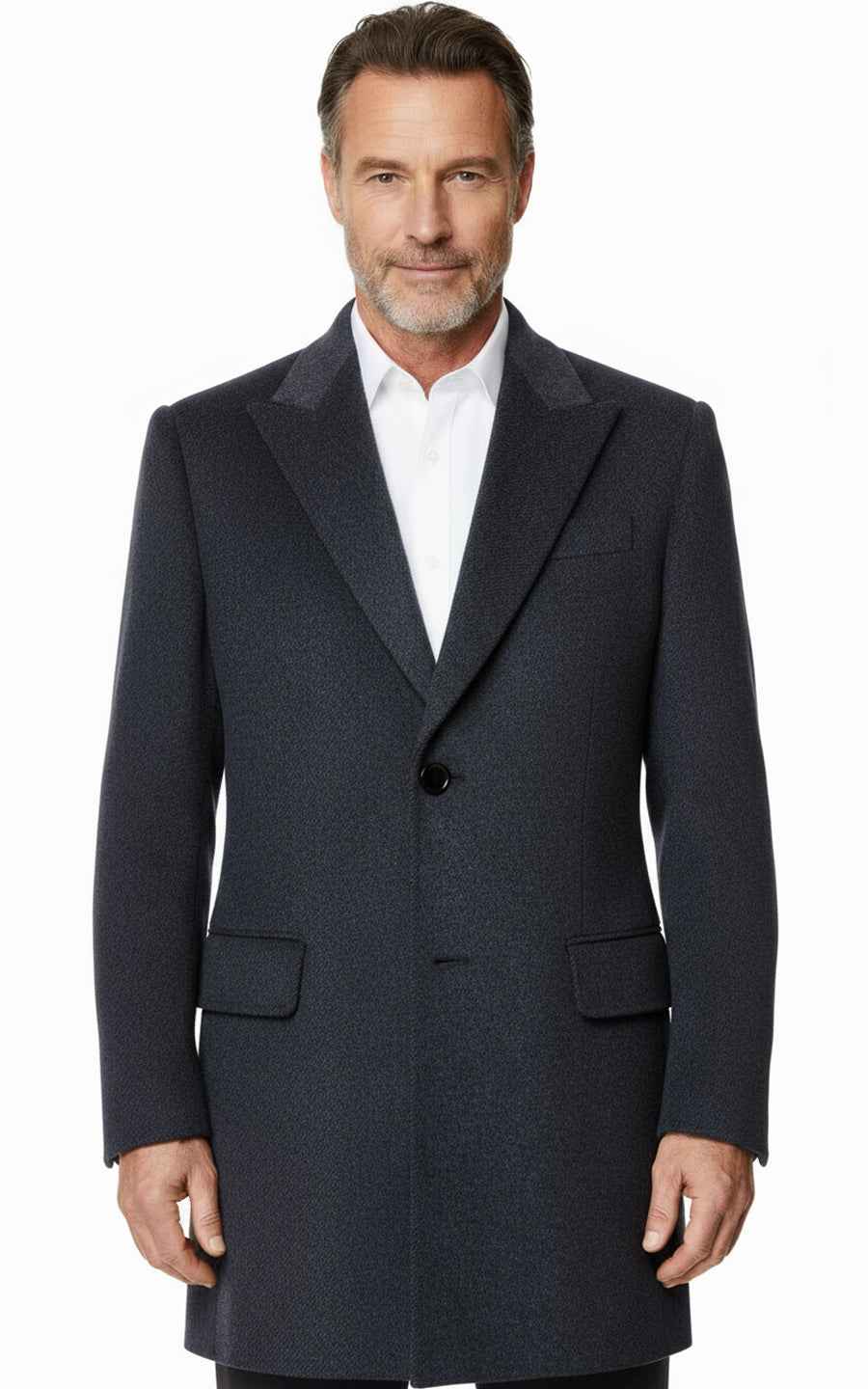 Premium Charcoal Gray Custom Men's Wool Overcoat