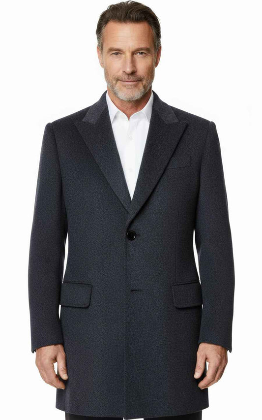 Premium Charcoal Gray Custom Men's Wool Overcoat
