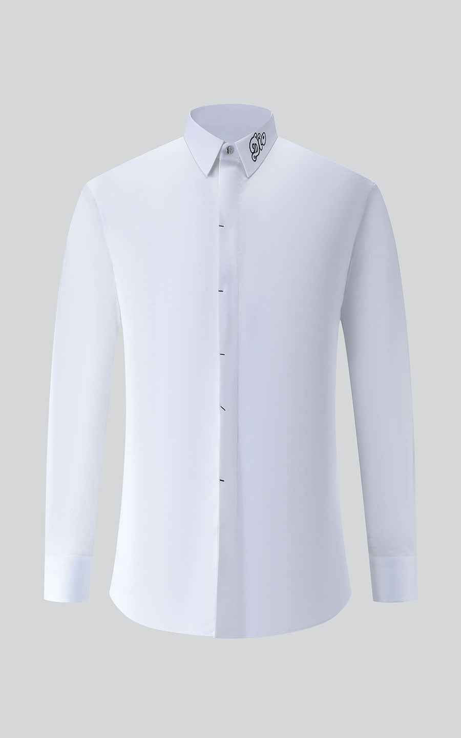 Men's Shirts White Shirt Custom Collar Embroidery - Premium