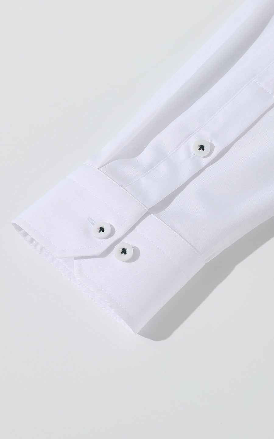Custom Shirt White Black Embroidery - Tailored Fit