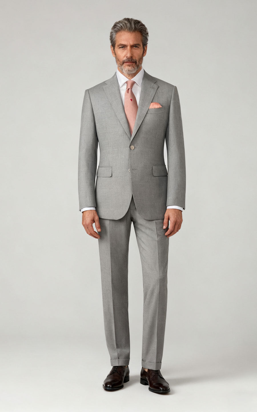 Light Grey Satin Premium Custom Suit - Tailored