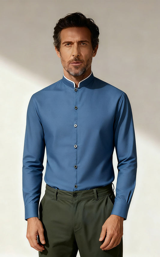 Men's Shirts Linen Casual Shirt - Ukiyo-e Textured Design