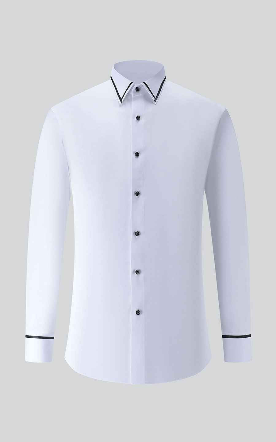 Custom Black & White Elegant Men's Dress Shirt