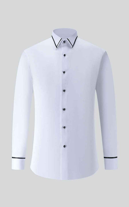 Custom Black & White Elegant Men's Dress Shirt