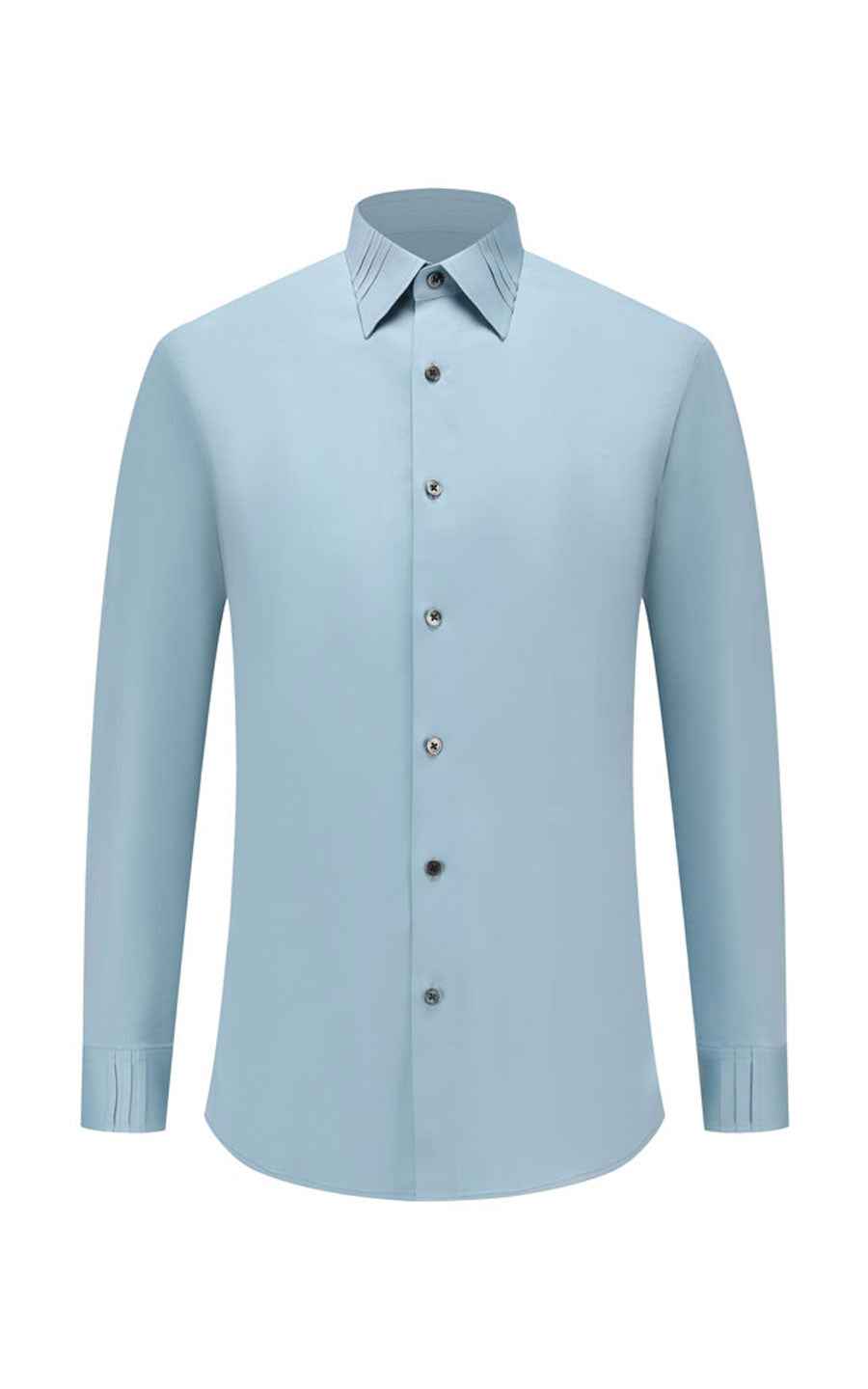 Men's Cyan Twill Long Sleeve Custom Shirt