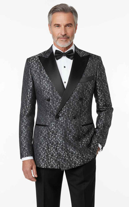 Double-breasted men's black tailcoat suit Coat