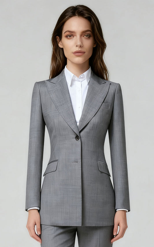 Professional Gray Blazer - Tailored Business Jacket