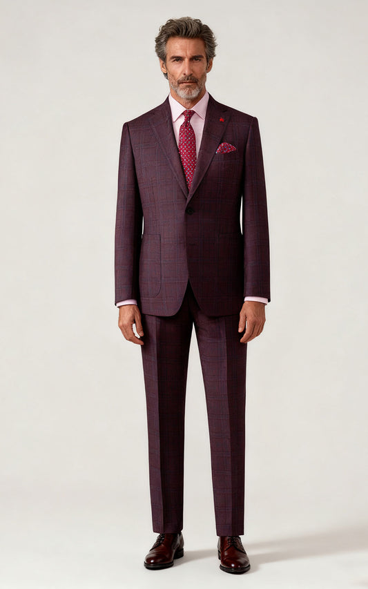 Purple Plaid Tailored Suit - Premium Custom Fit