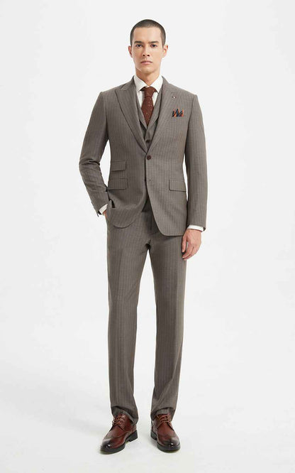 Men's Grey Suit Slim Fit Business Formal Classic