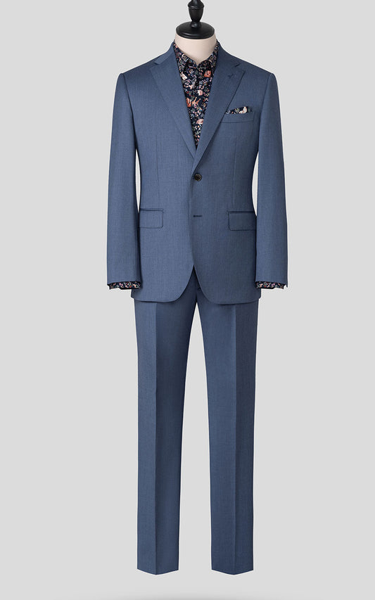 Custom light blue suit made to measure tailored fit