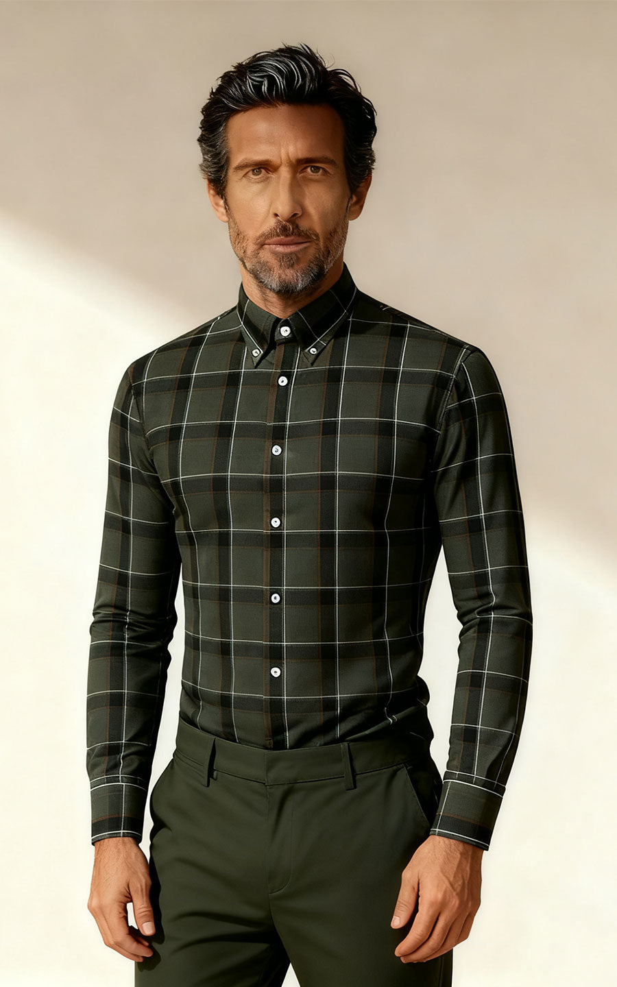 Custom Morandi Gray Men's Casual Dress Shirt
