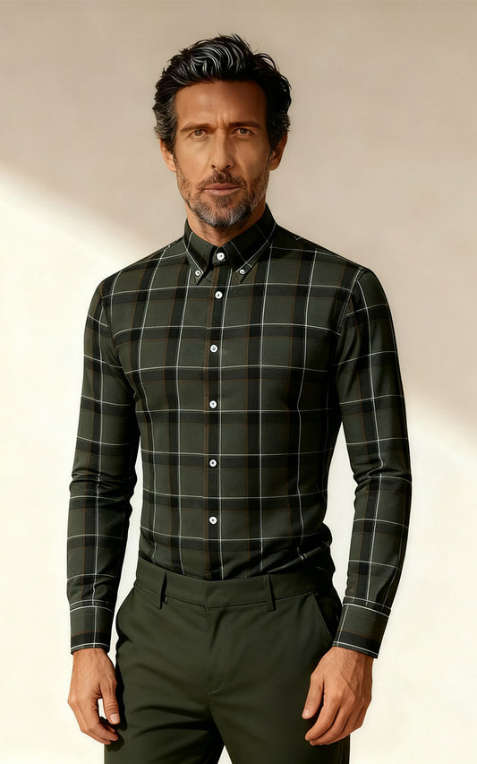 Custom Morandi Gray Men's Casual Dress Shirt