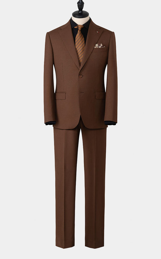 Men's Classic Brown Formal Suit - Custom Tailored Elegance