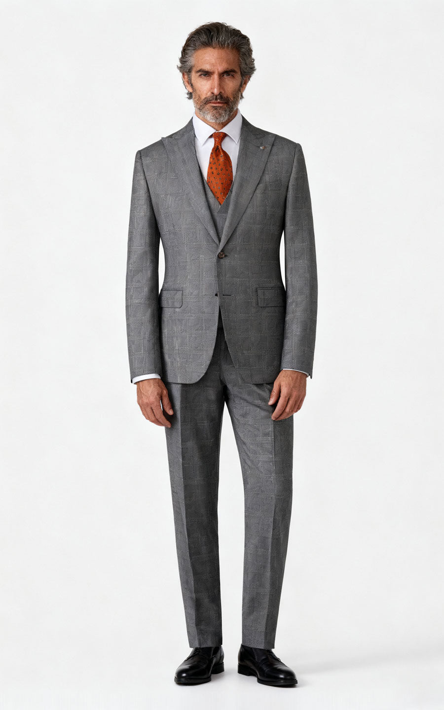 Gray Check Custom Suit - Tailored Business Formal Wear
