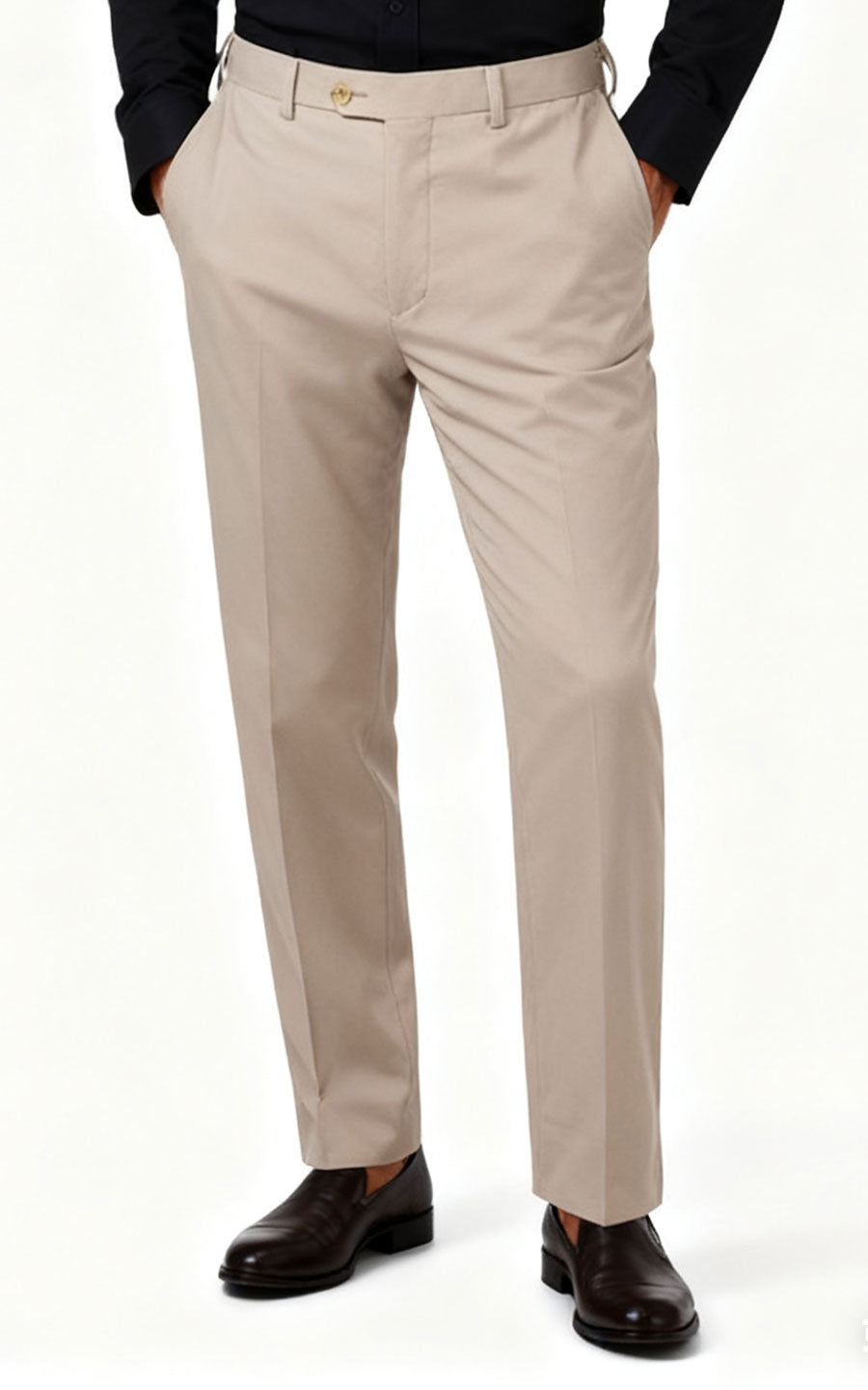 Custom Pants Beige High Elastic Suit Pants - Tailored Fit