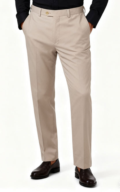 Custom Pants Beige High Elastic Suit Pants - Tailored Fit