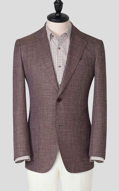 Suit Custom Dark Brown Wool Textured Men's Casual Suit