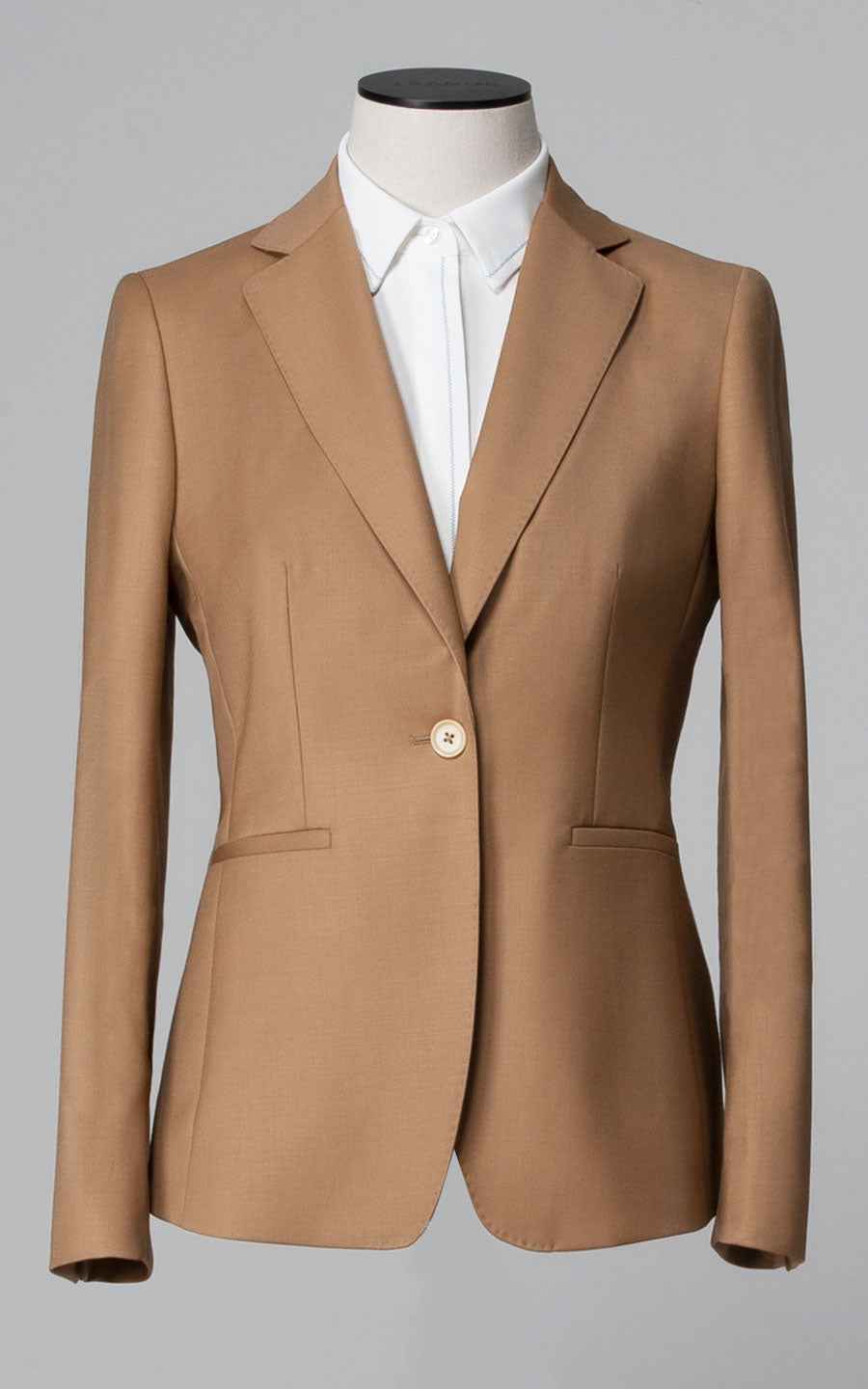 Women's Camel Single Button Blazer Jacket