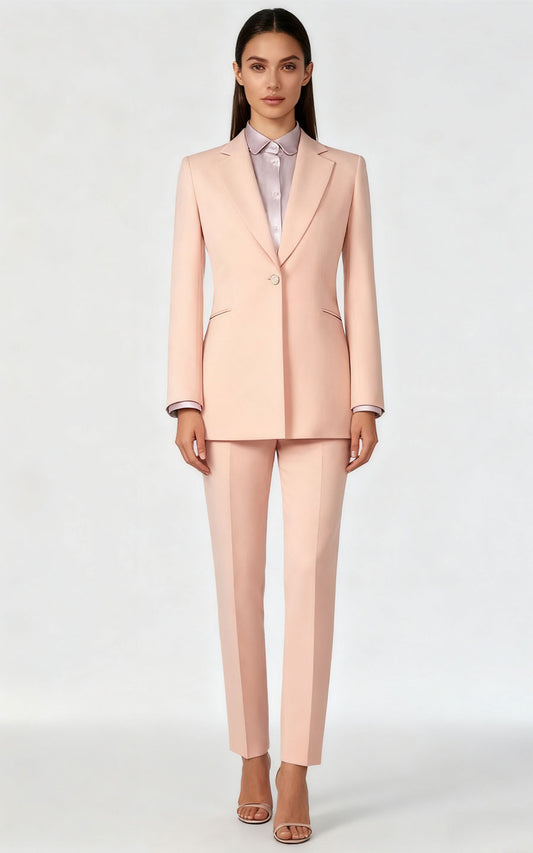 Elegant Pink Business Suit - Professional Two-Piece Set