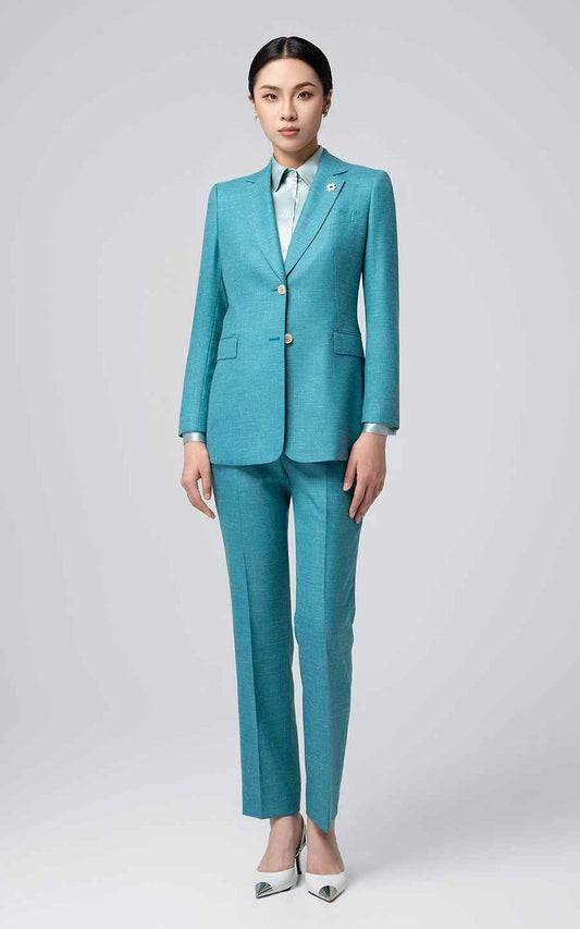 Women's Turquoise Business Suit - Professional Blazer Set