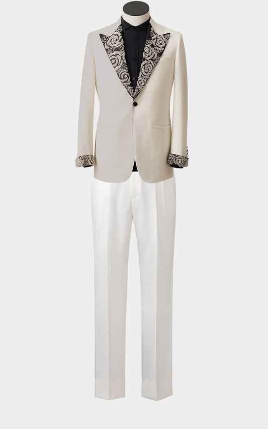 Custom white tuxedo suit set tailored formal wear