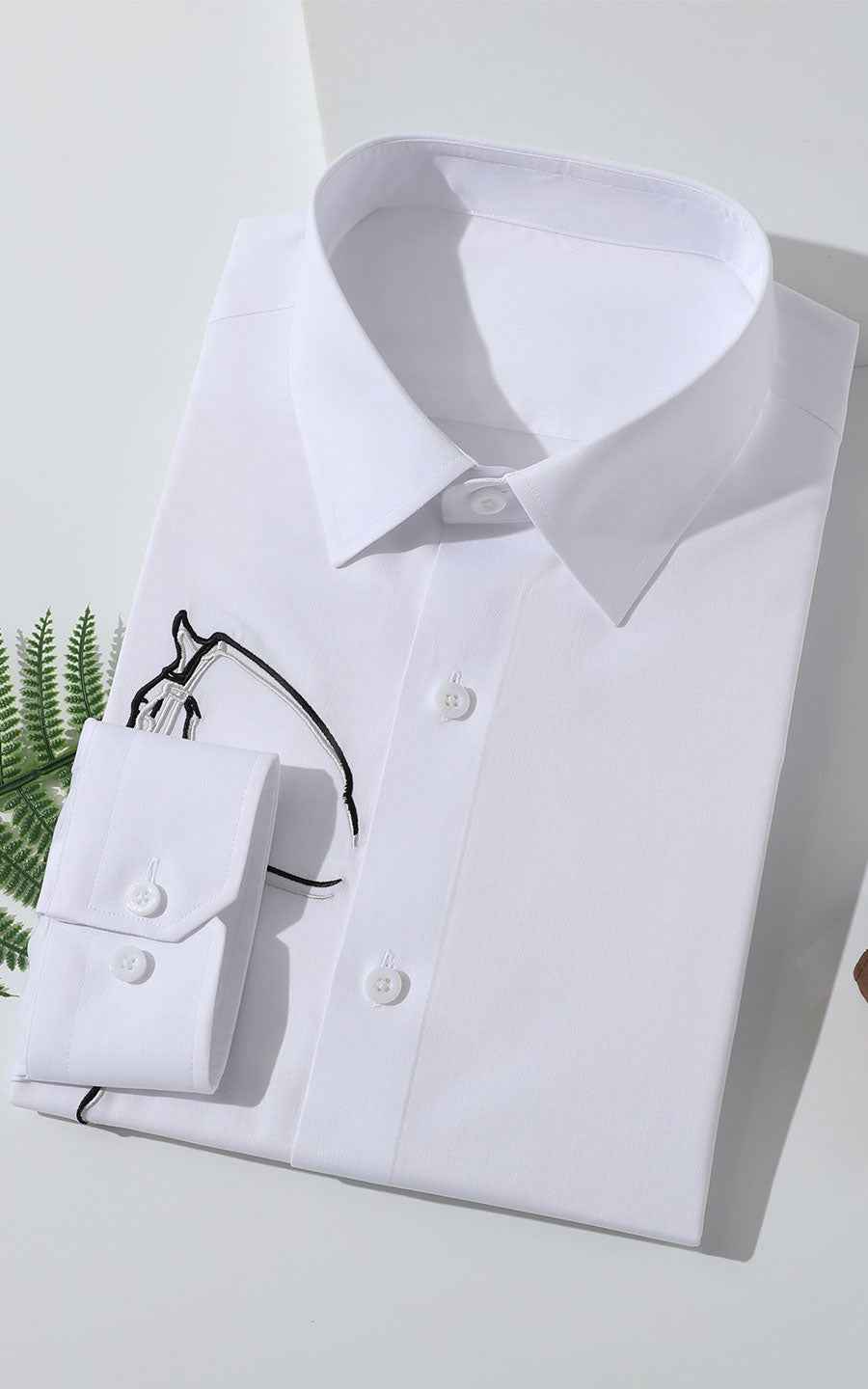 Horse Embroidered White Shirt - Custom Design Premium