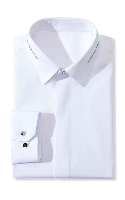Custom White Men's Tailored Dress Shirts - Personalized