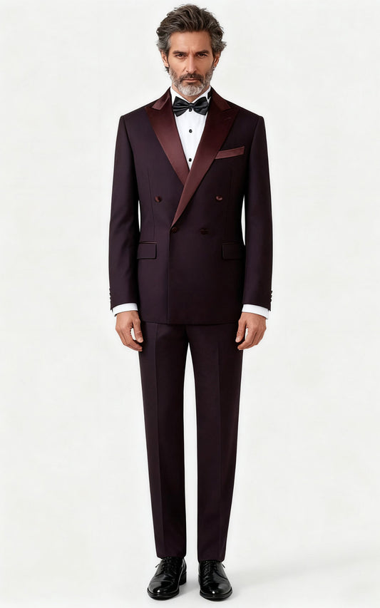 Purple Jacquard Textured Tuxedo - Custom Formal Suit