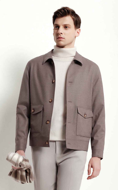 Casual coffee-colored custom men's jacket