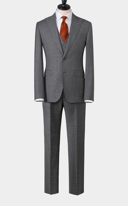 Gray Check Custom Suit - Business Formal Menswear