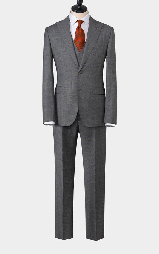 Gray Check Custom Suit - Business Formal Menswear