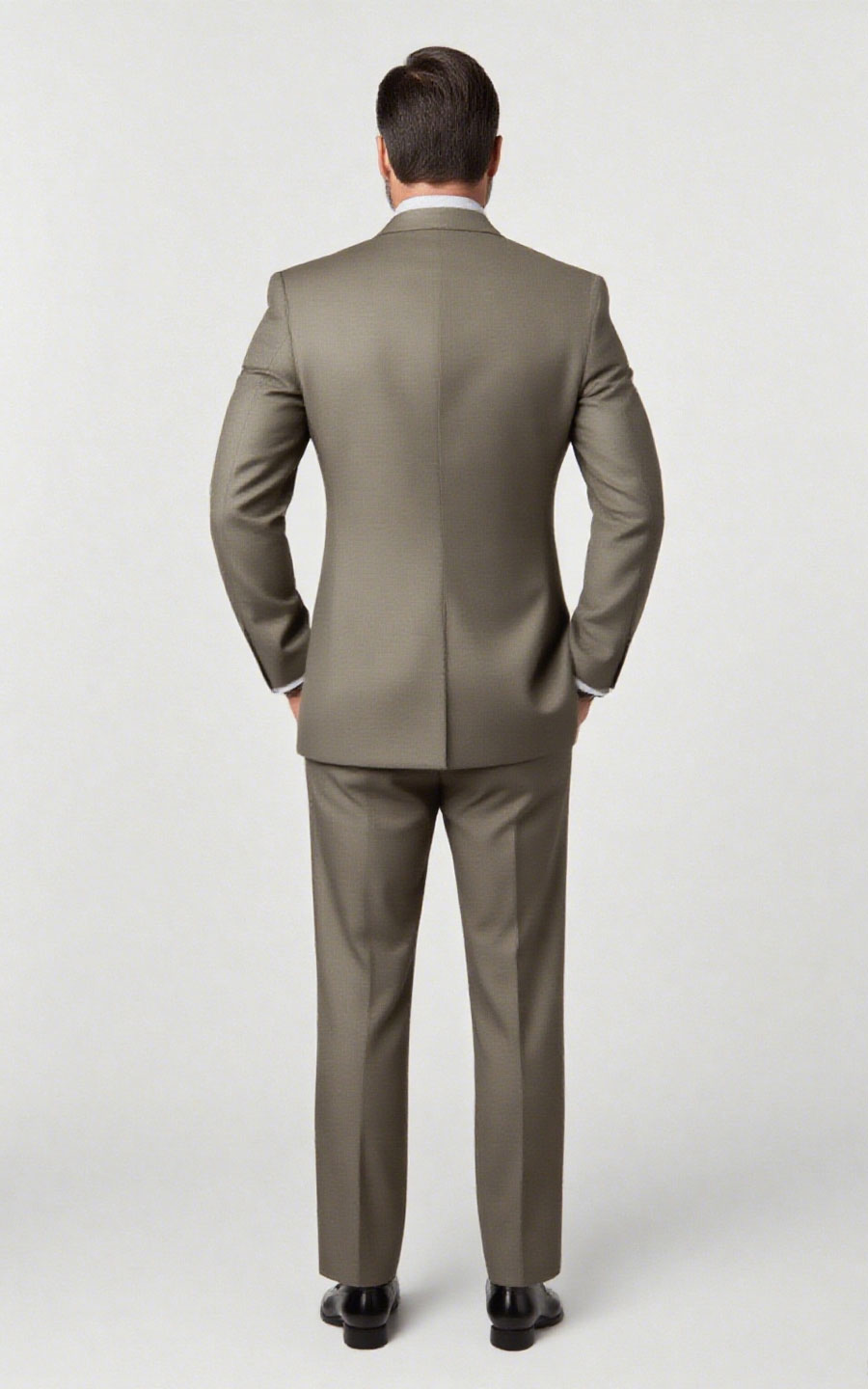 Custom Dark Grey-Brown Twill Men's Suit Set - Tailored