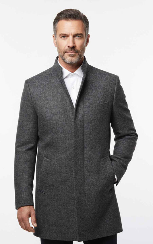 Men's premium grey custom autumn/winter casual overcoat