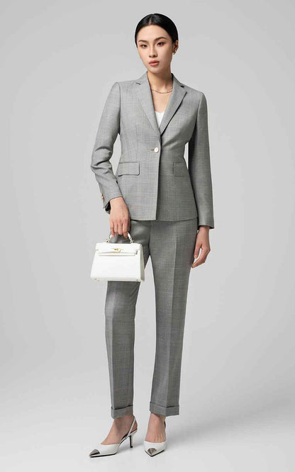 Women's Gray Professional Business Suit - Classic Fit