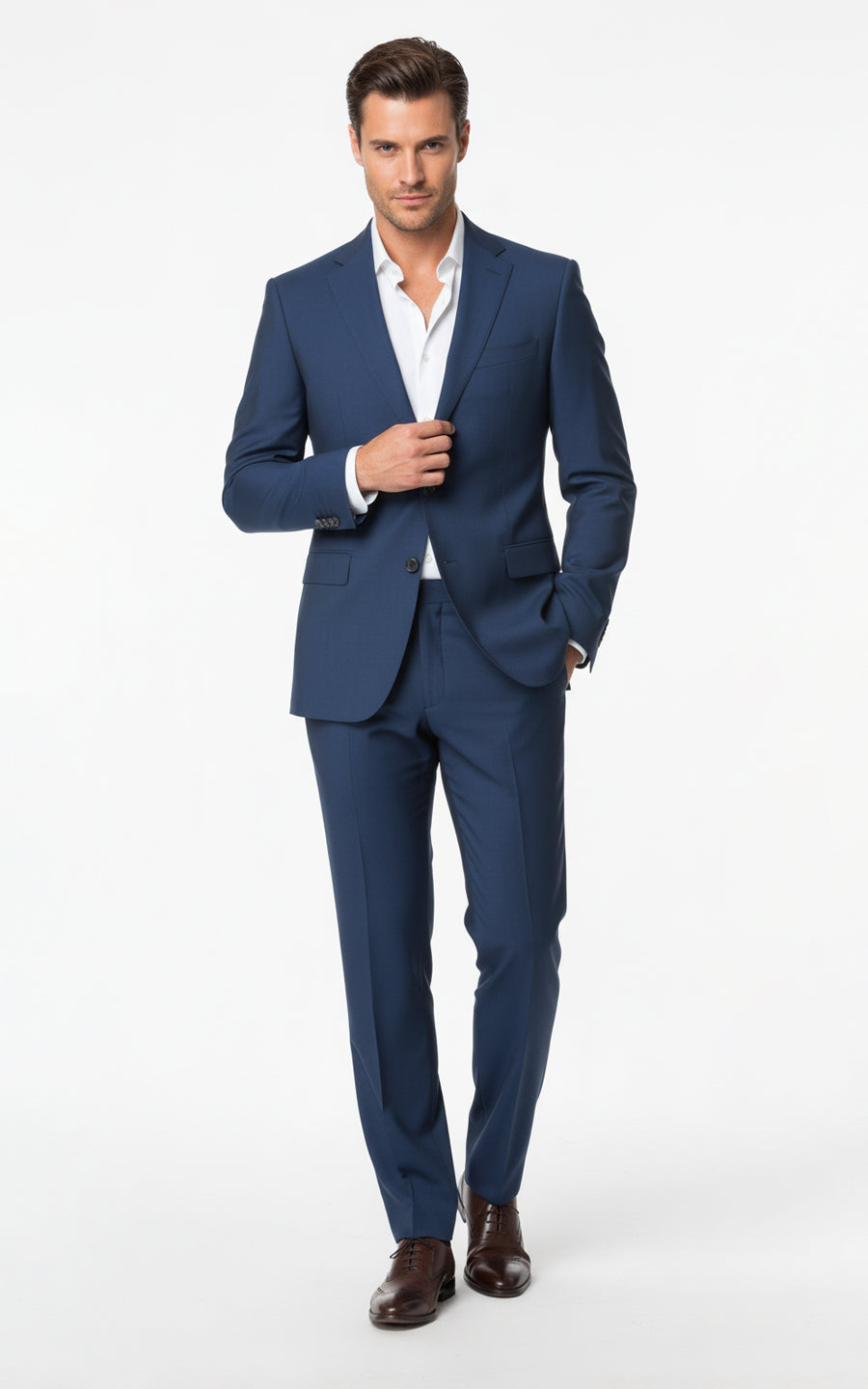 Blue Men's Custom Business Casual Two-Piece Suit Set