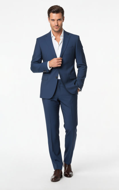 Blue Men's Custom Business Casual Two-Piece Suit Set