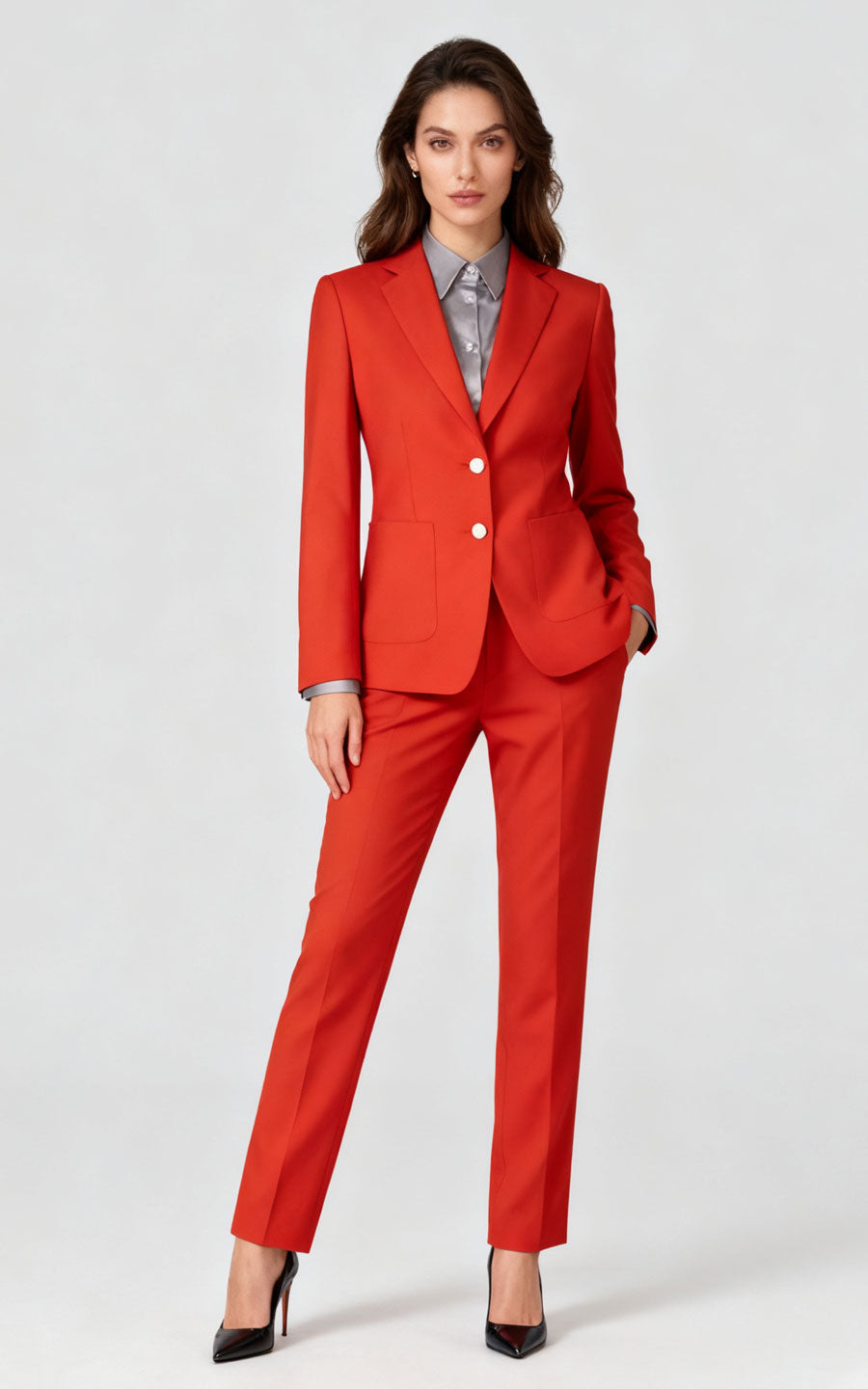 Women's Bold Red Power Suit Set - Statement Blazer